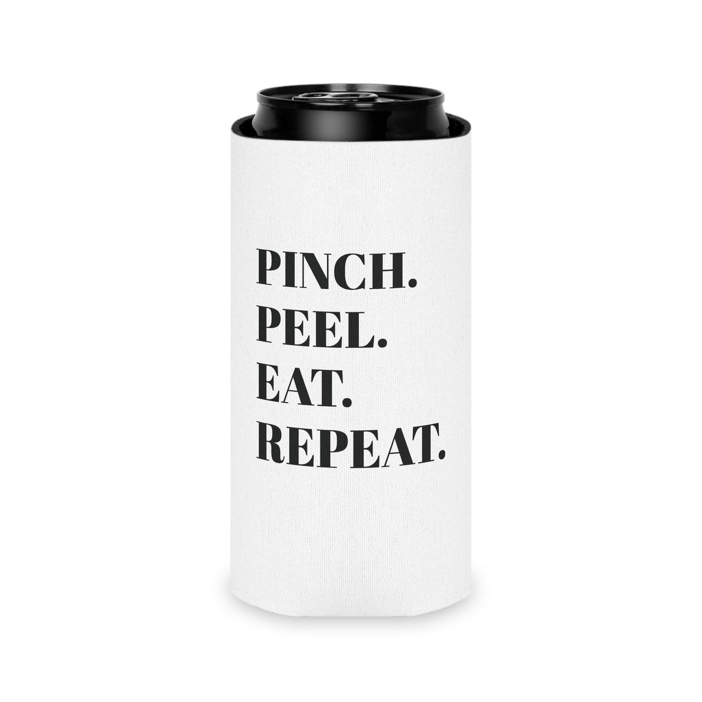 Can Cooler — Leblanc's Cajun Cooker Logo & "Pinch. Peel. Eat. Repeat." Beer Can Cooler