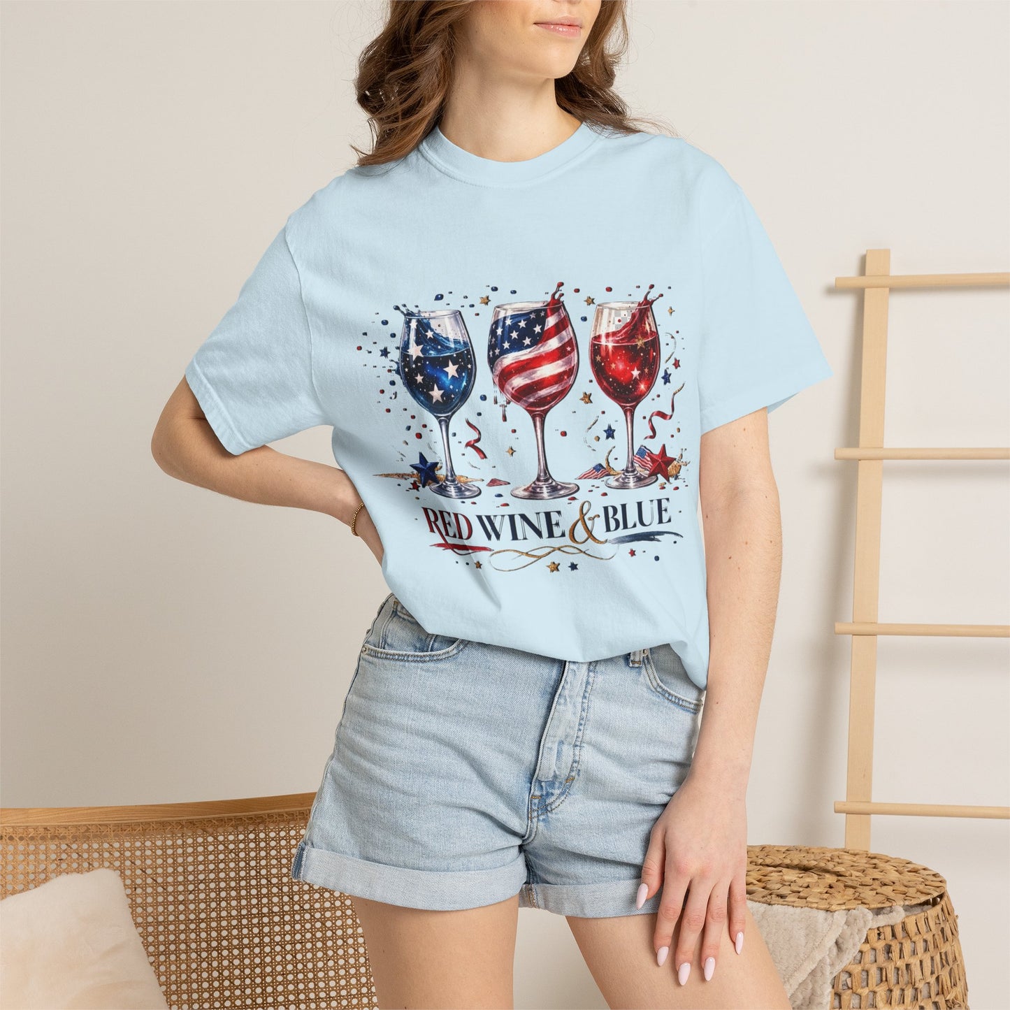 Red wine & Blue T-shirt