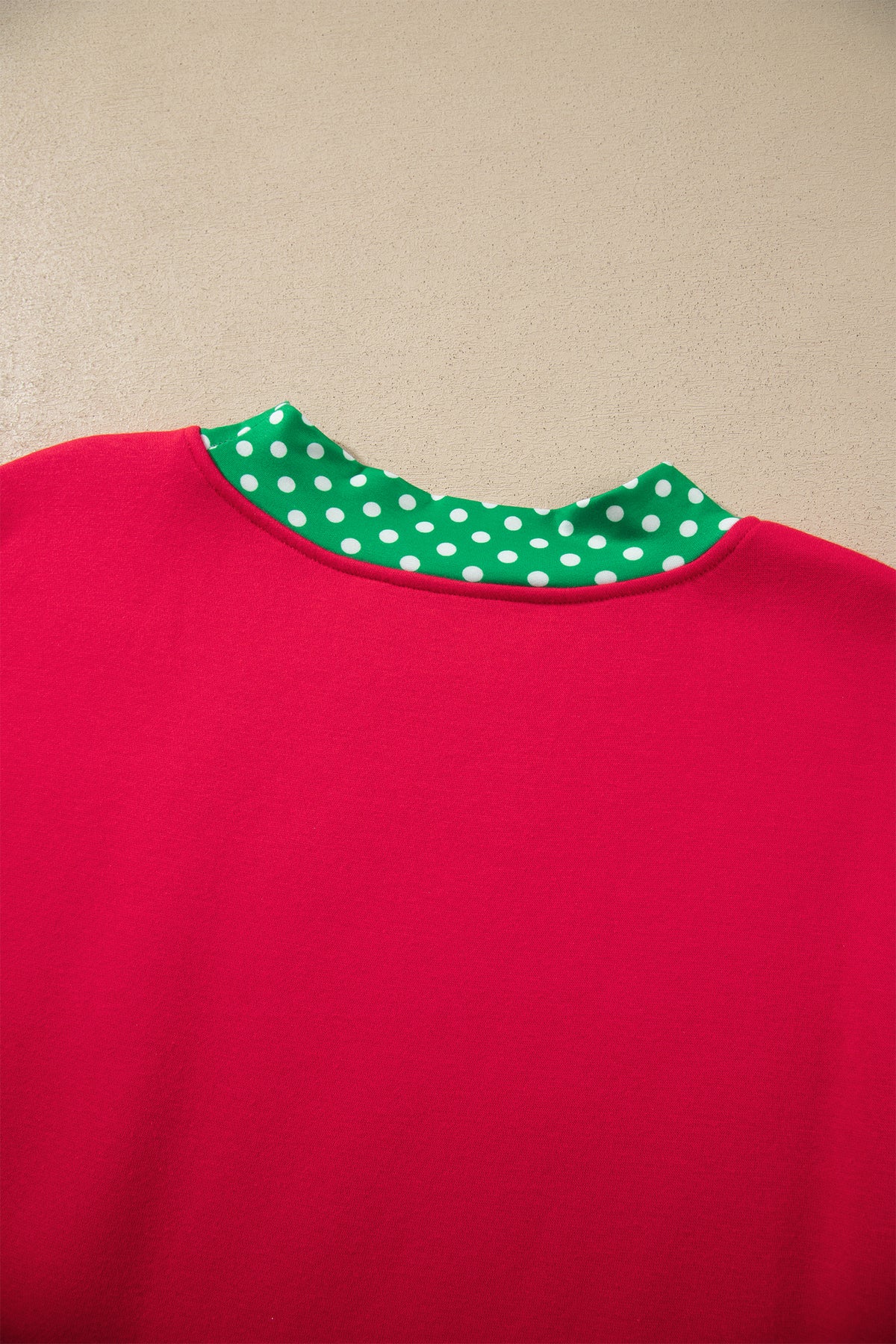 Orange Colorblock Polka Dot Contrast Trim Oversized Sweatshirt