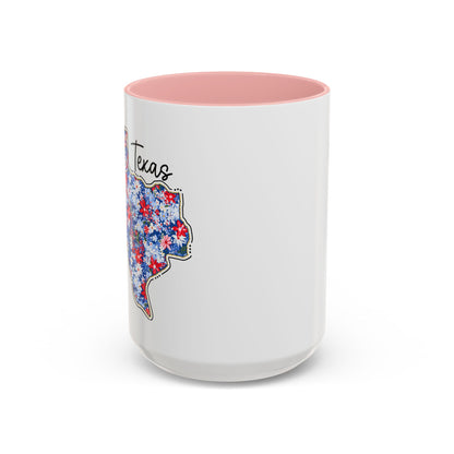 Texas Floral Map Accent Coffee Mug