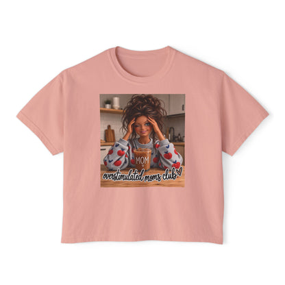 Overstimulated moms club brunette tee