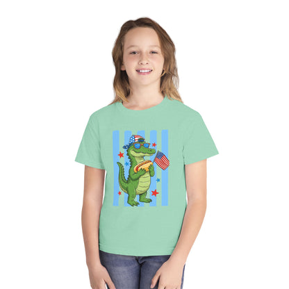 Boys patriotic, alligator tee