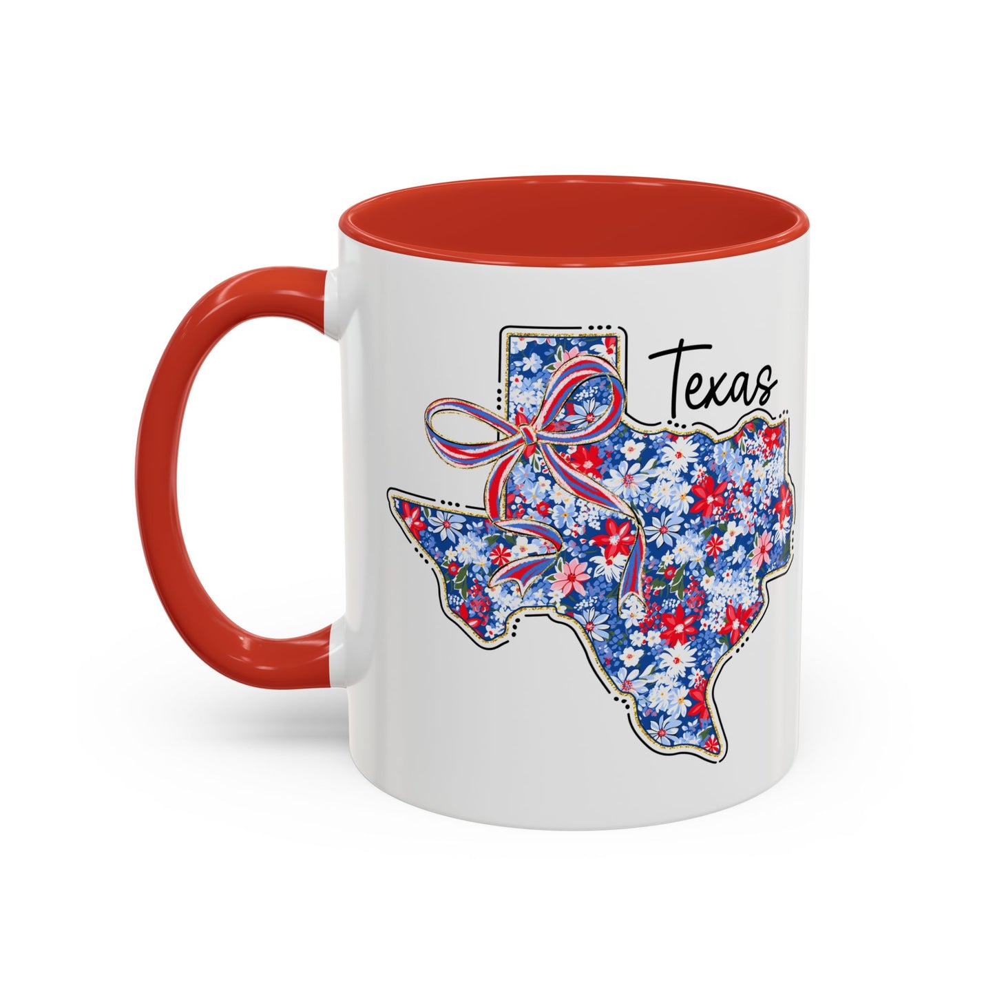 Texas Floral Map Accent Coffee Mug