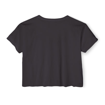 Crop Top — Cute French Bulldog Drinking Iced Coffee Graphic