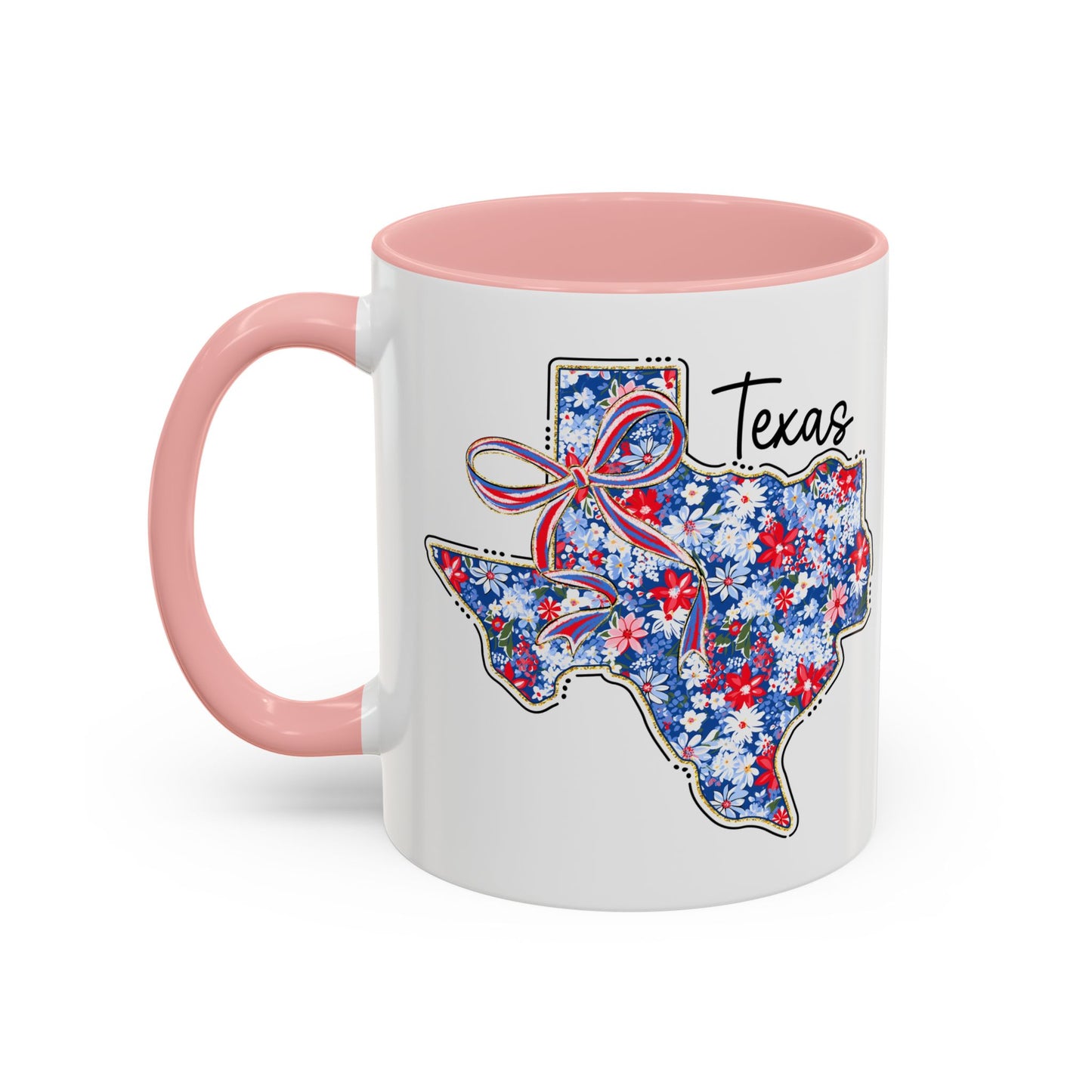 Texas Floral Map Accent Coffee Mug