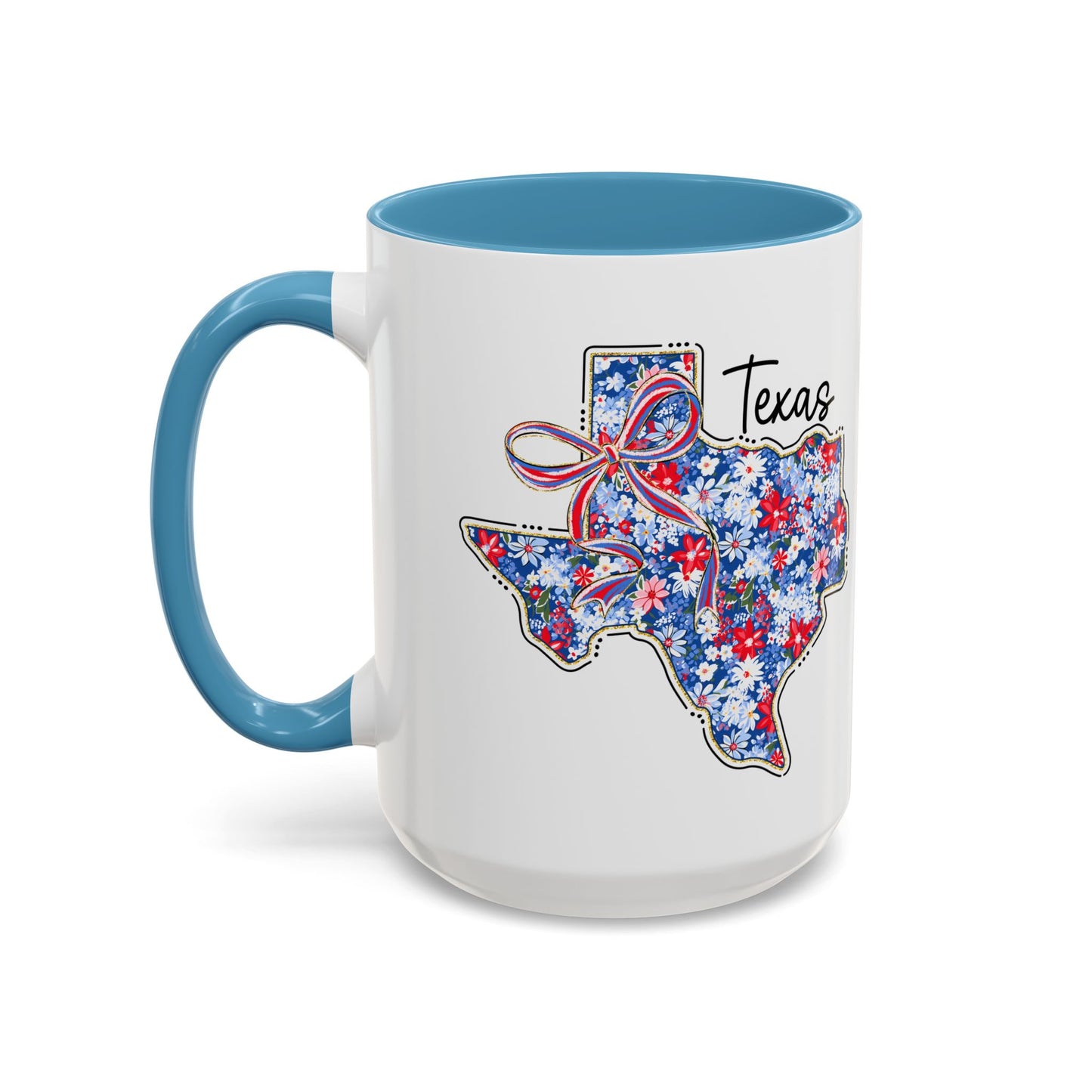 Texas Floral Map Accent Coffee Mug