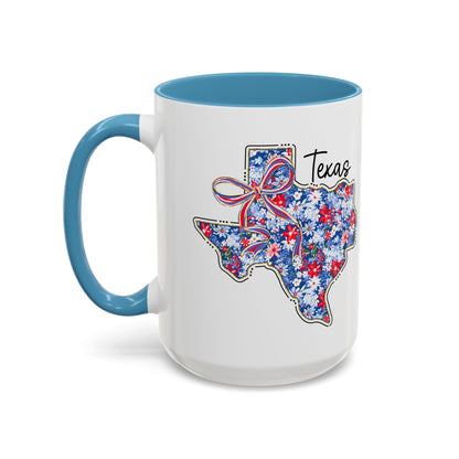 Texas Floral Map Accent Coffee Mug