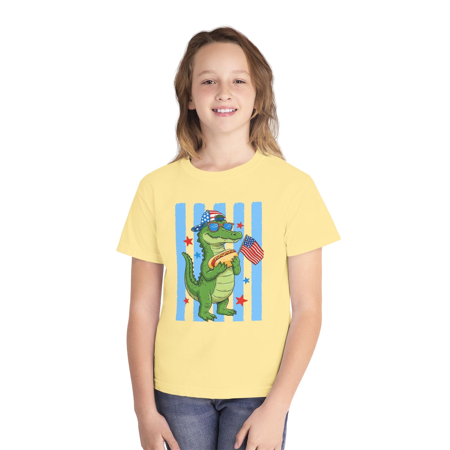 Boys patriotic, alligator tee
