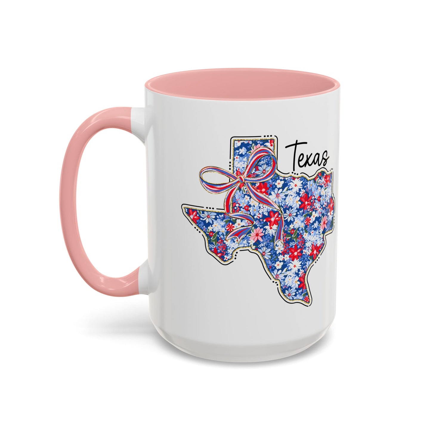 Texas Floral Map Accent Coffee Mug