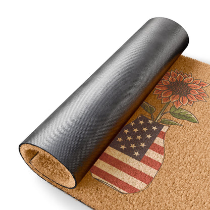 Patriotic Sunflower Doormat