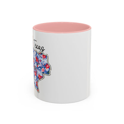 Texas Floral Map Accent Coffee Mug