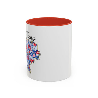 Texas Floral Map Accent Coffee Mug