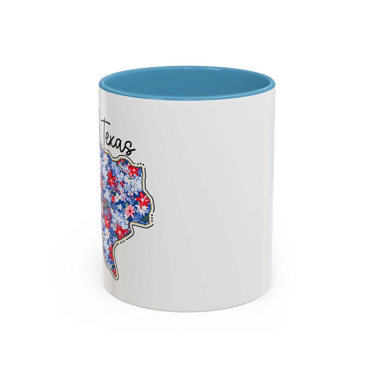 Texas Floral Map Accent Coffee Mug