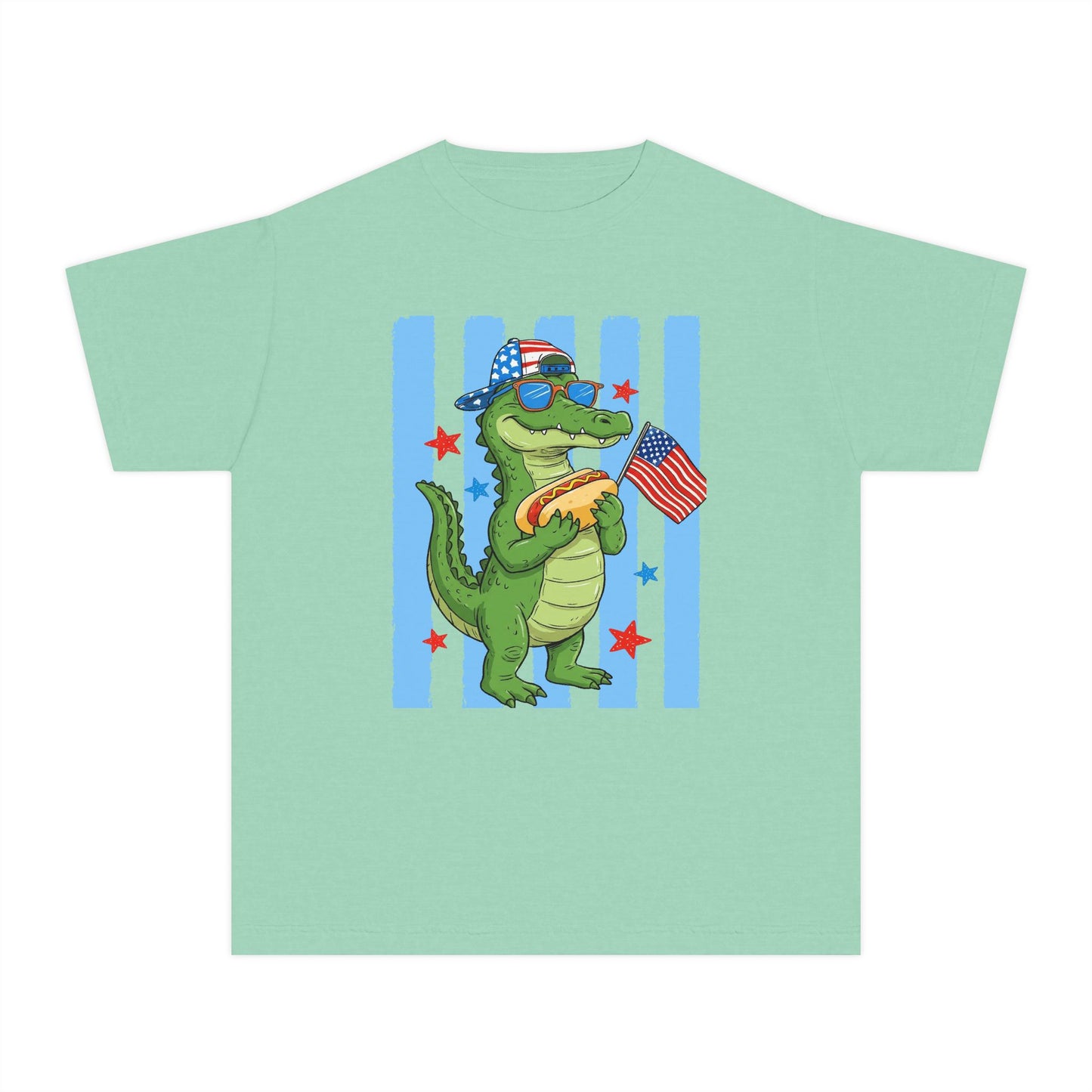 Boys patriotic, alligator tee