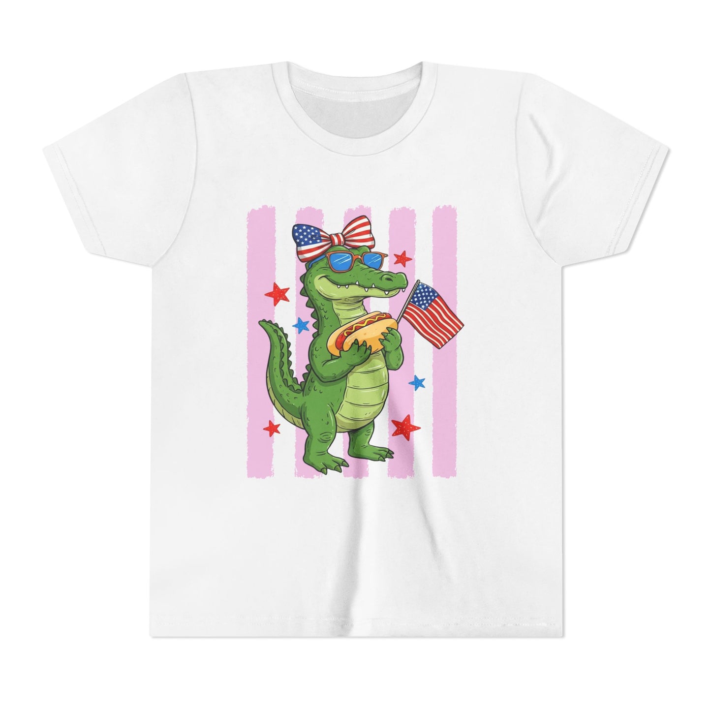 Girl patriotic alligator T-shirt