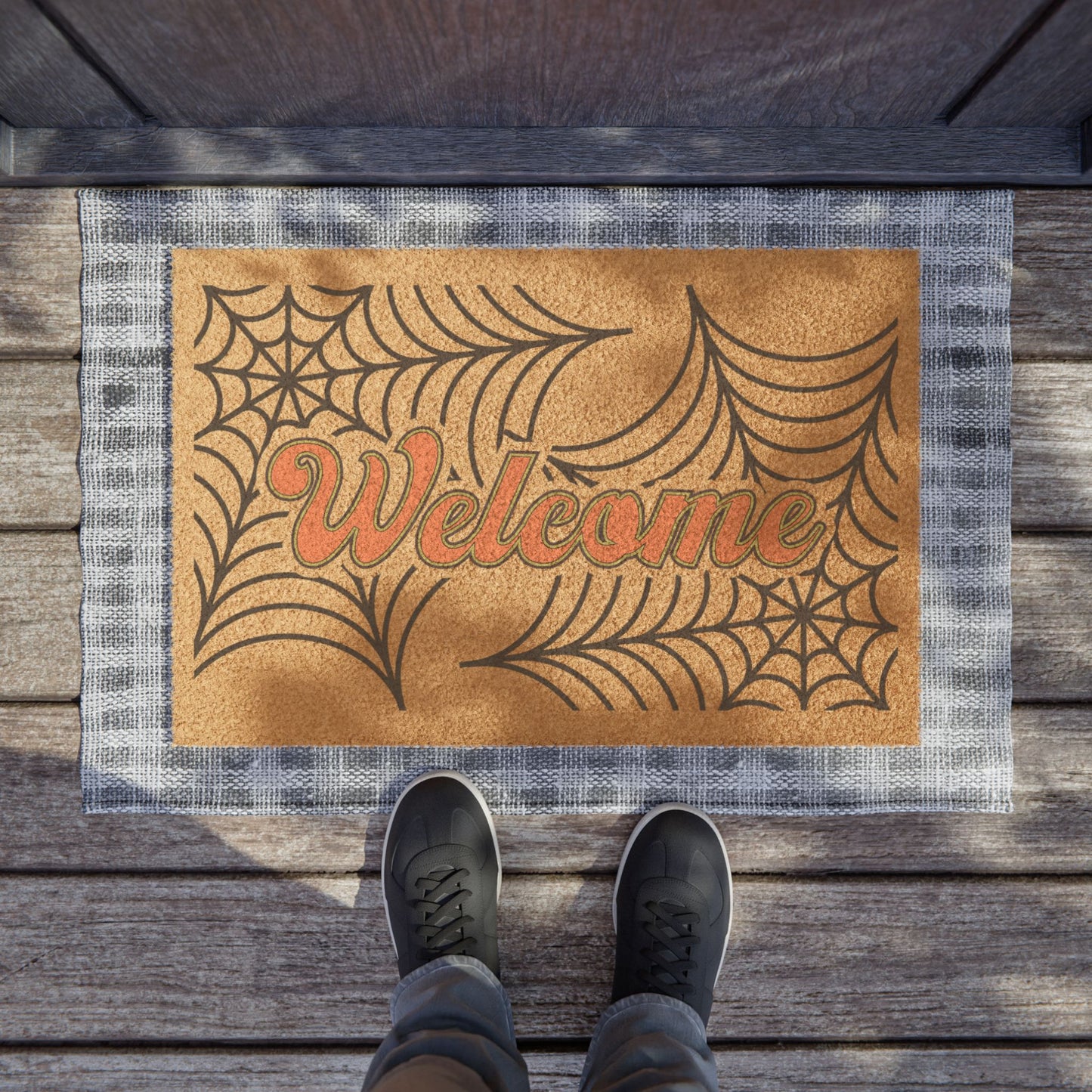 Welcome spider web doormat