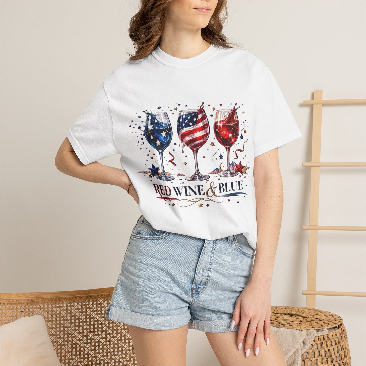 Red wine & Blue T-shirt