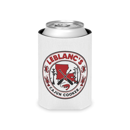 Can Cooler — Leblanc's Cajun Cooker Logo & "Pinch. Peel. Eat. Repeat." Beer Can Cooler