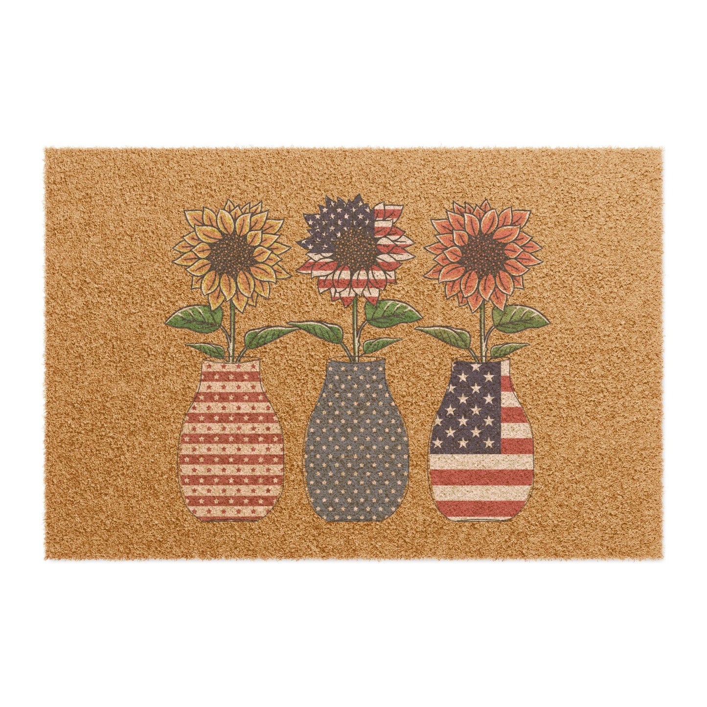 Patriotic Sunflower Doormat