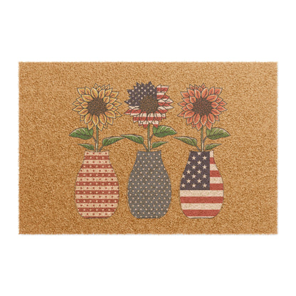 Patriotic Sunflower Doormat
