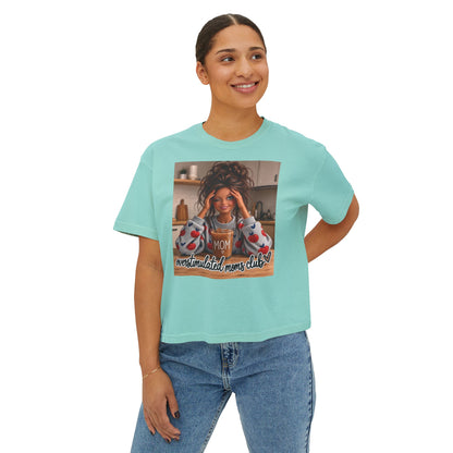 Overstimulated moms club brunette tee