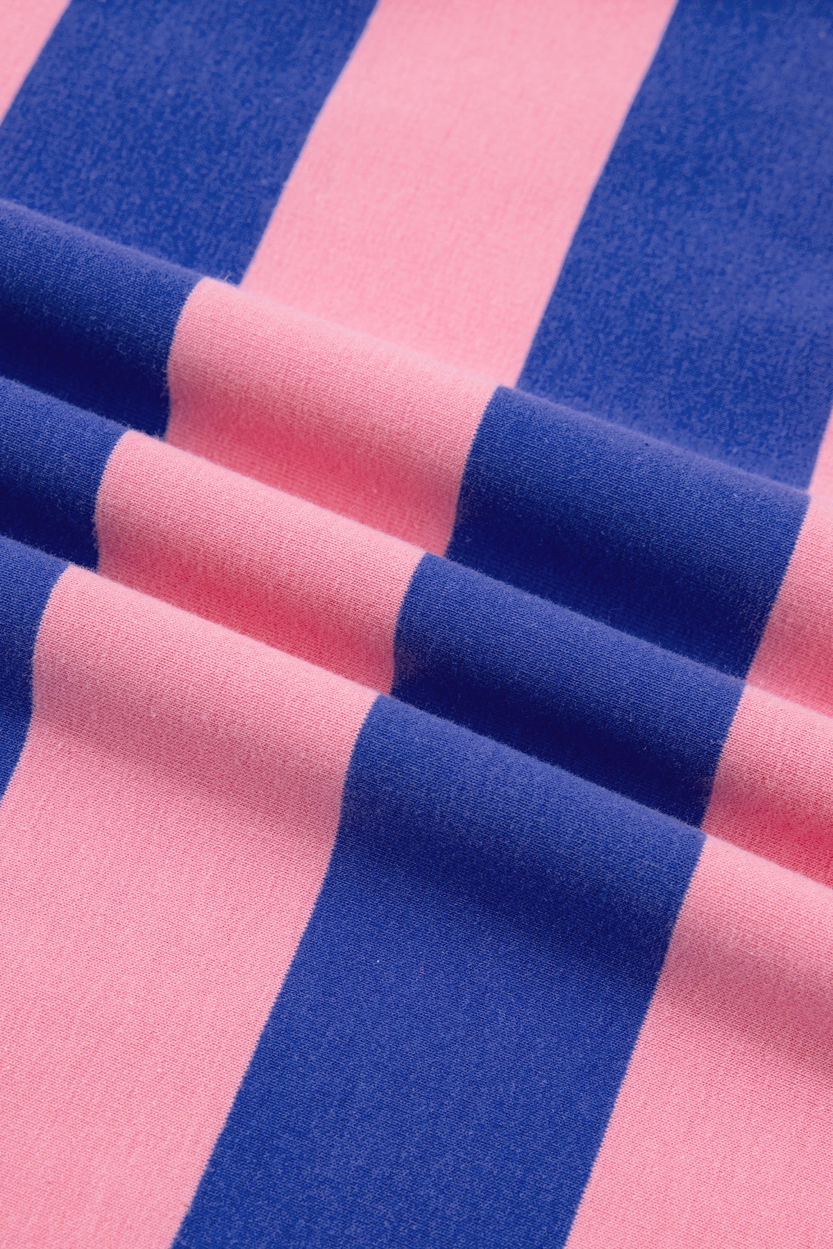 Blue Stripe Colorblock Mock Neck Relaxed Sweatshirt