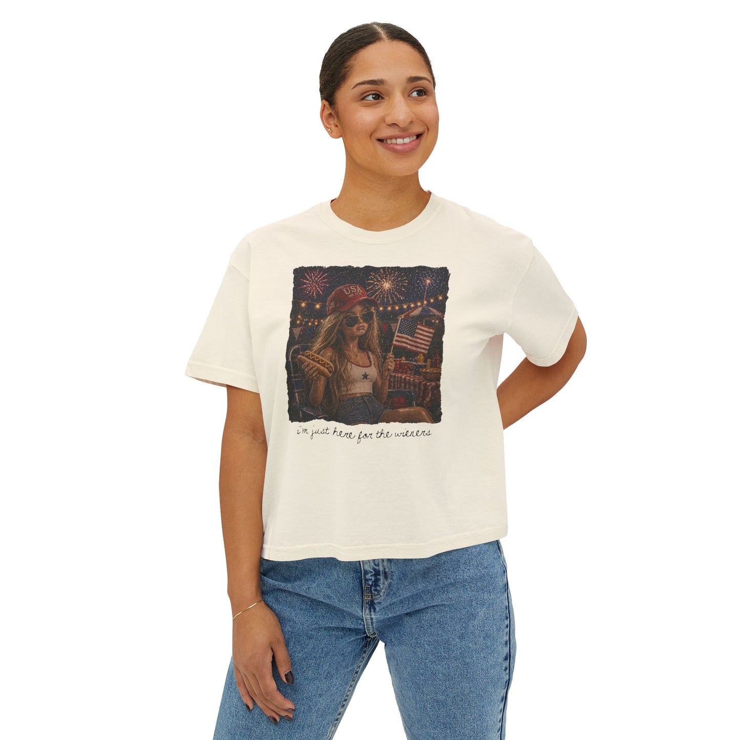 Patriotic Summer Girl Boxy Tee
