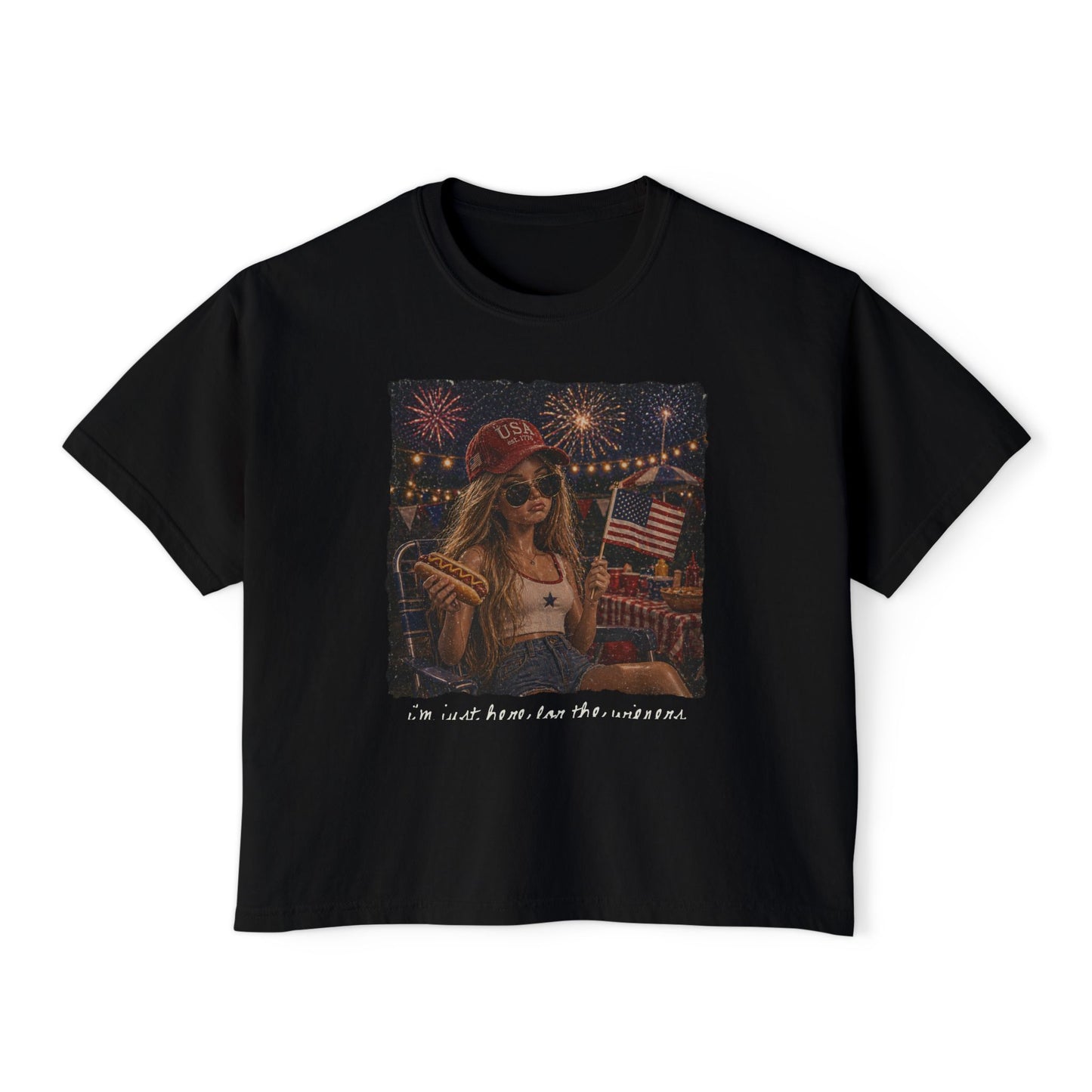 Patriotic Summer Girl Boxy Tee