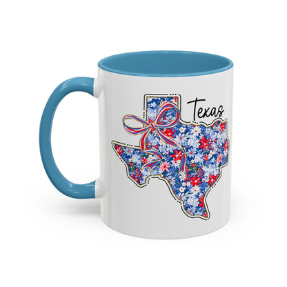 Texas Floral Map Accent Coffee Mug