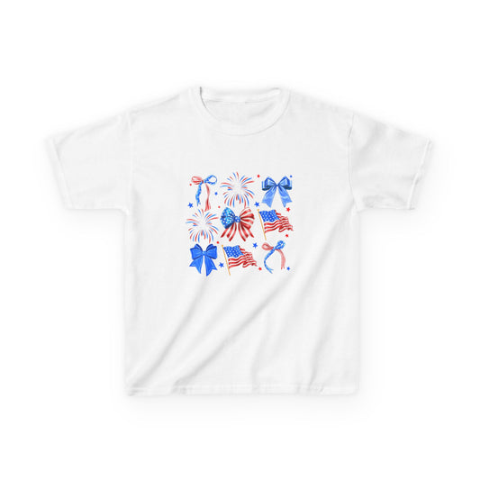 Kids Tee - Patriotic Bows & Flags
