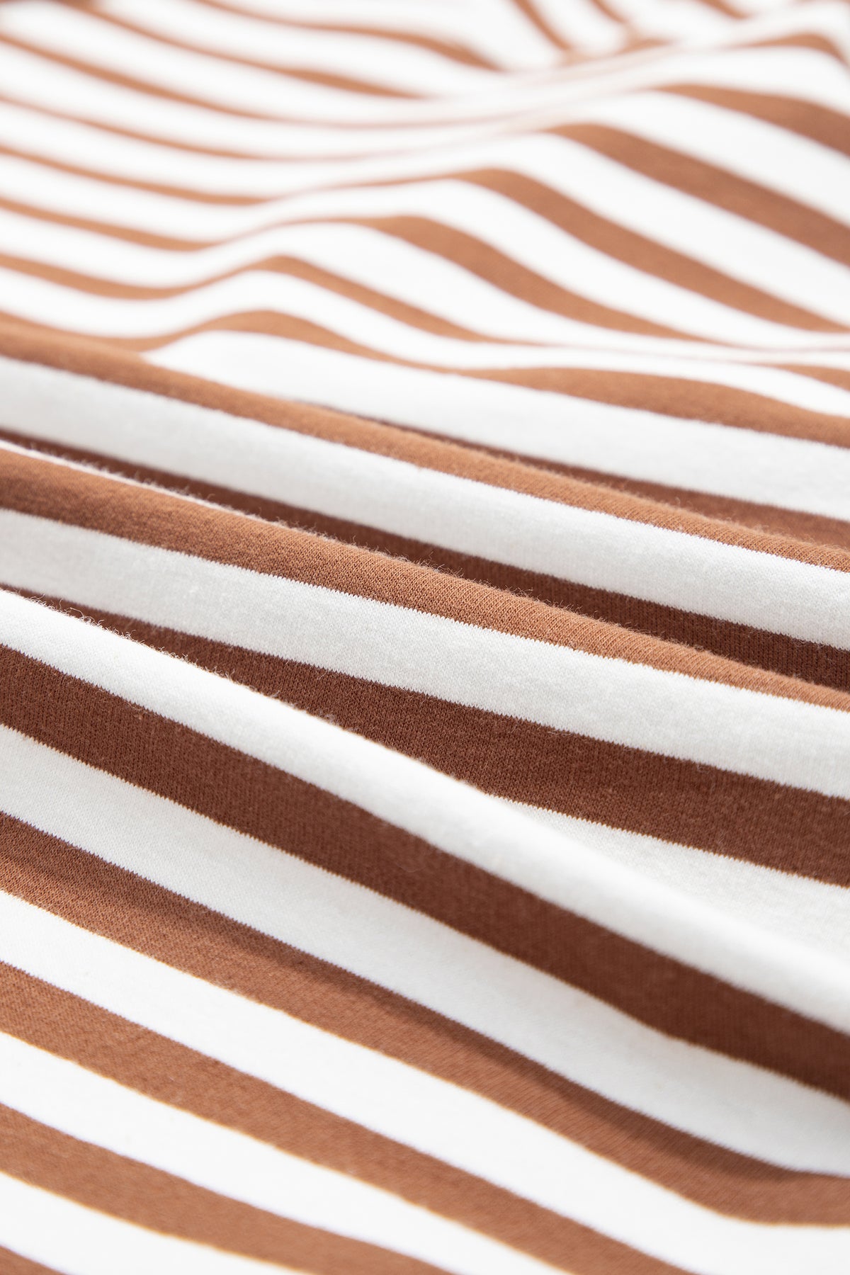 Brown Stripe Color Block Patchwork Quarter Zip Pullover Sporty Shorts Set