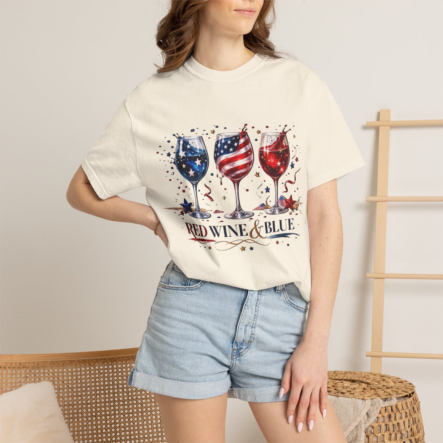 Red wine & Blue T-shirt