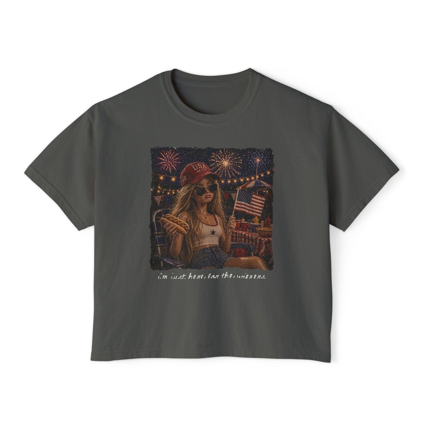 Patriotic Summer Girl Boxy Tee