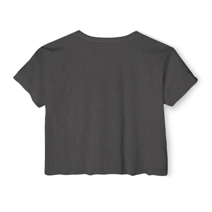 Crop Top — Cute French Bulldog Drinking Iced Coffee Graphic