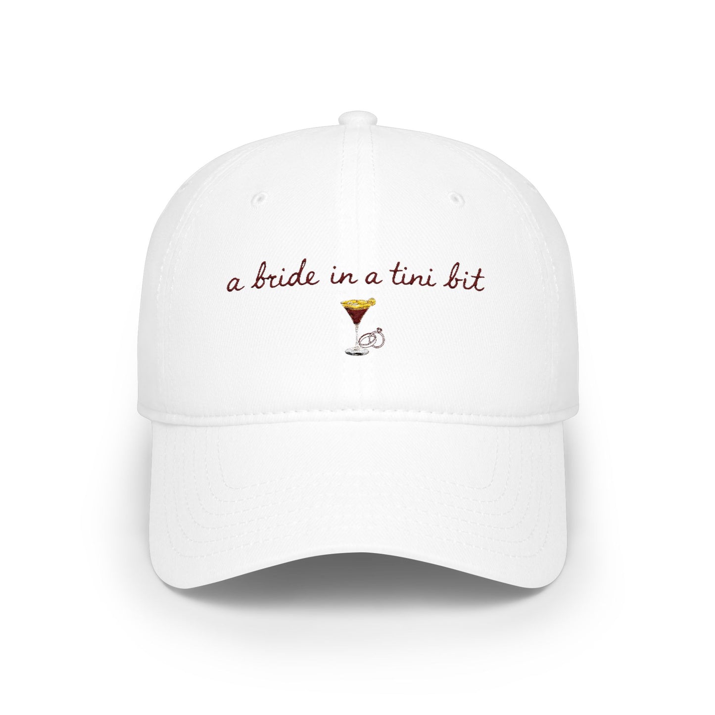 A bride in a Tini Bit baseball cap