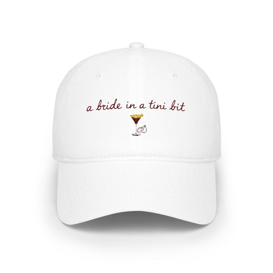 A bride in a Tini Bit baseball cap
