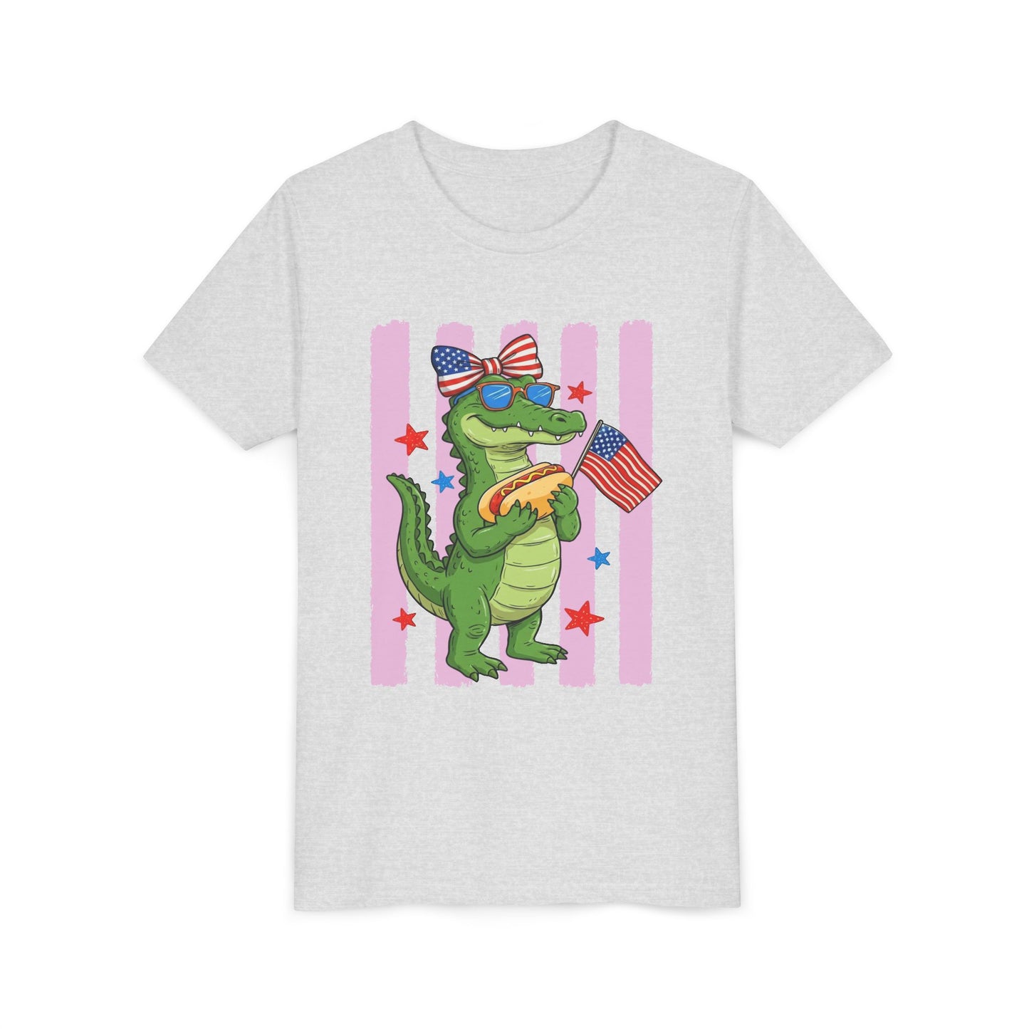 Girl patriotic alligator T-shirt