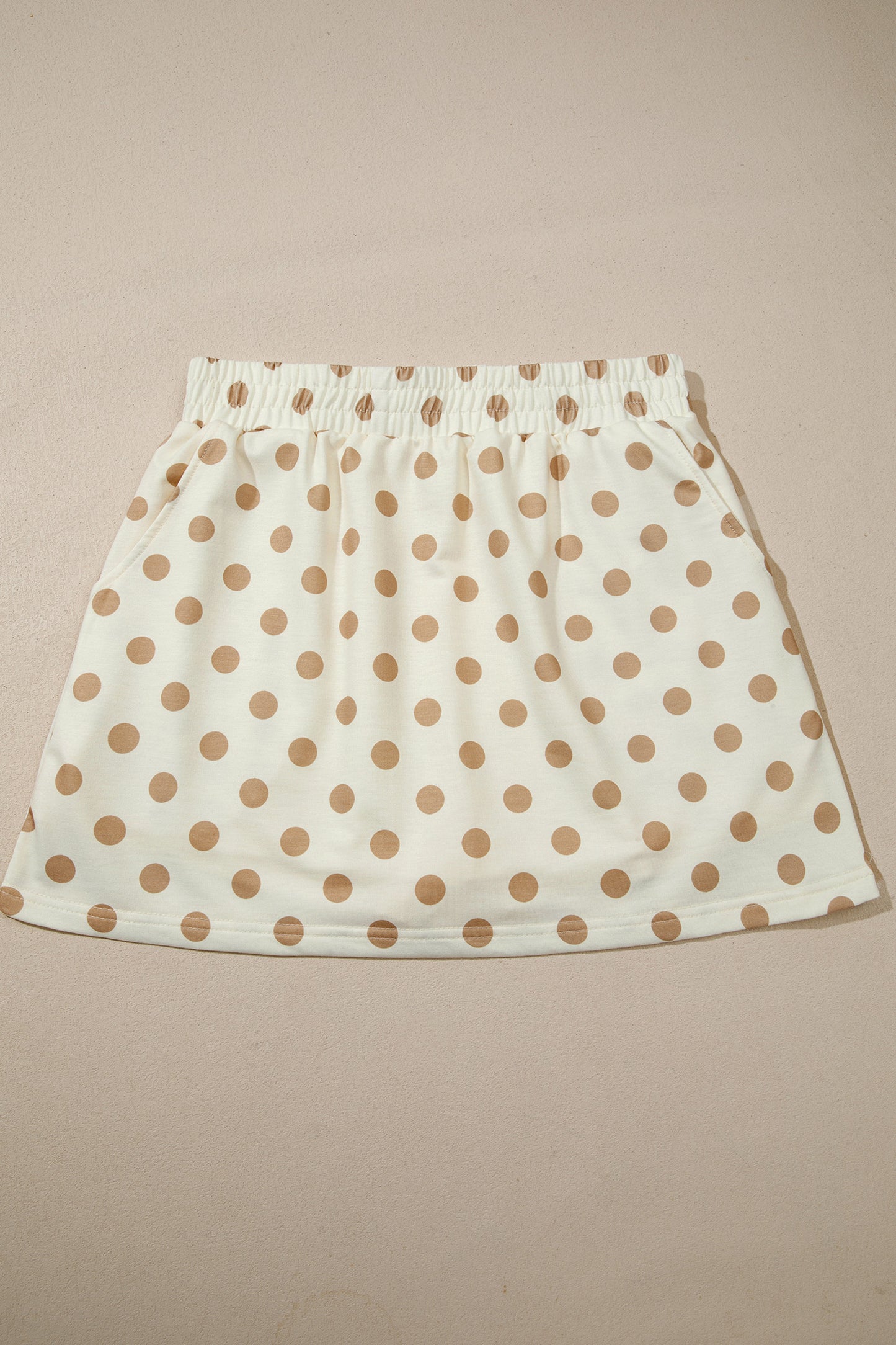 Orange Polka Dot Hooded Long Sleeve Top Casual Mini Skort Set