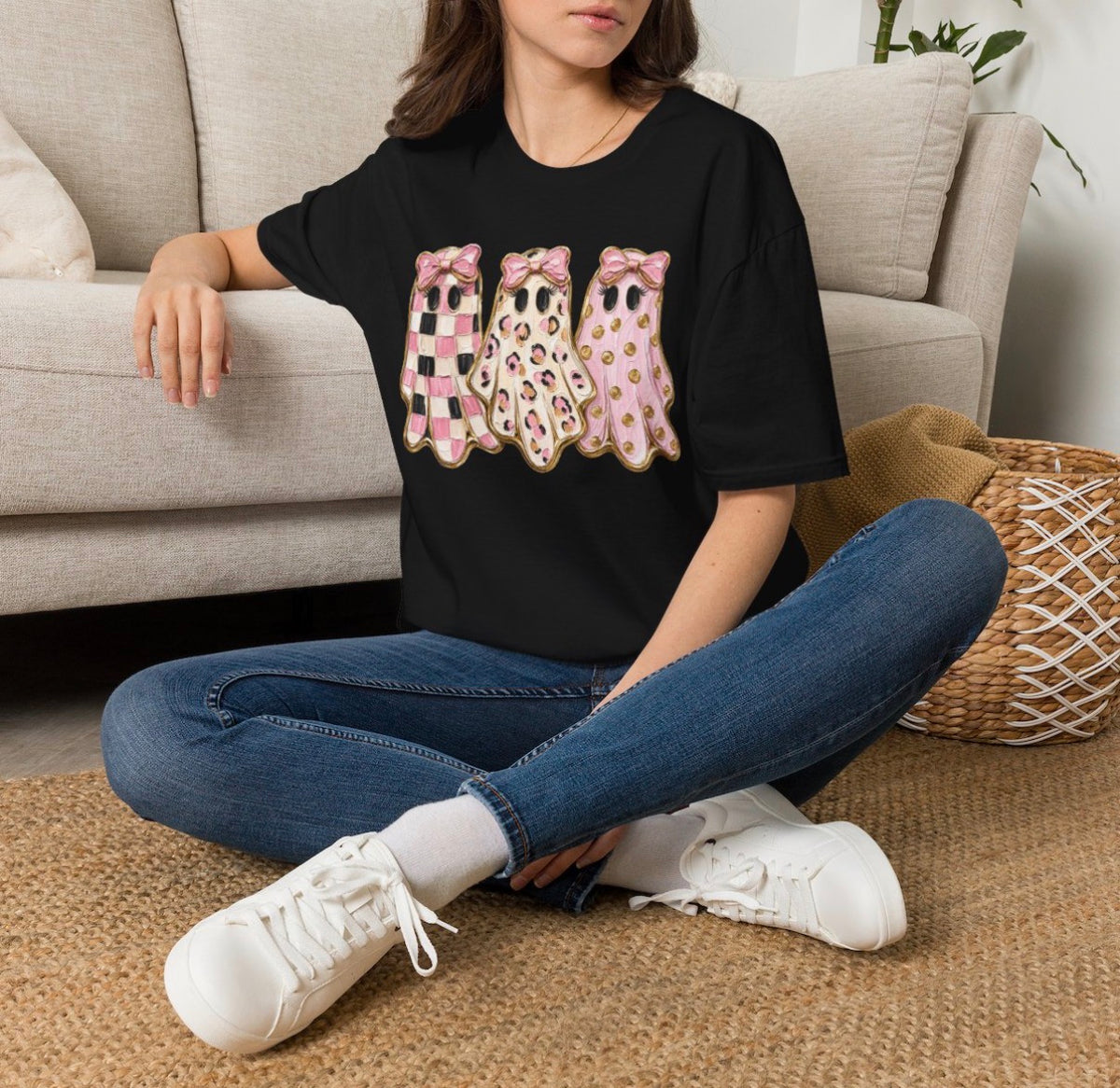 Pink ghost tee