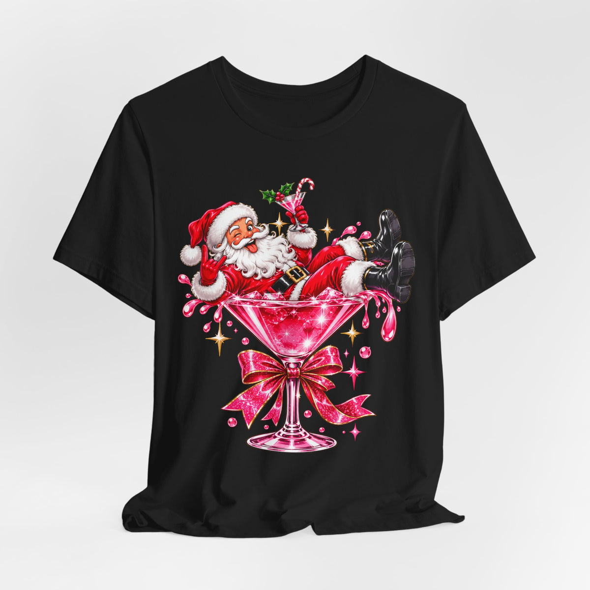 Santa glass Tee