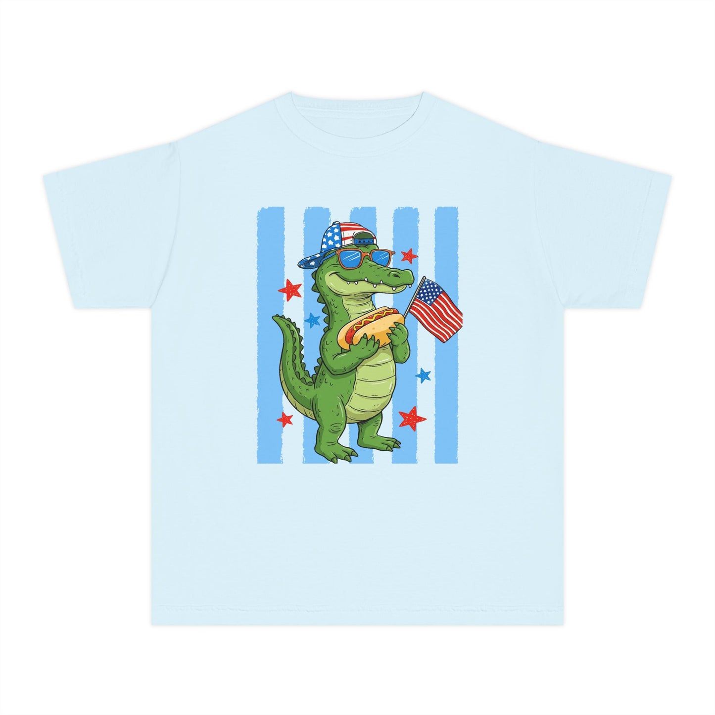 Boys patriotic, alligator tee