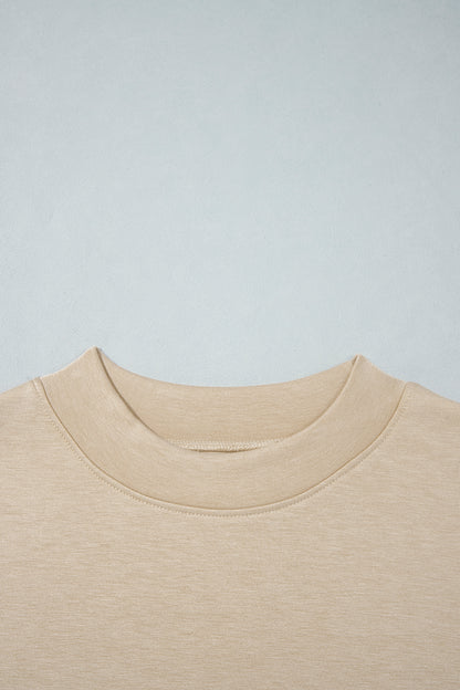Coffee Camouflage Sleeve Crewneck Baggy Pullover Sweatshirt