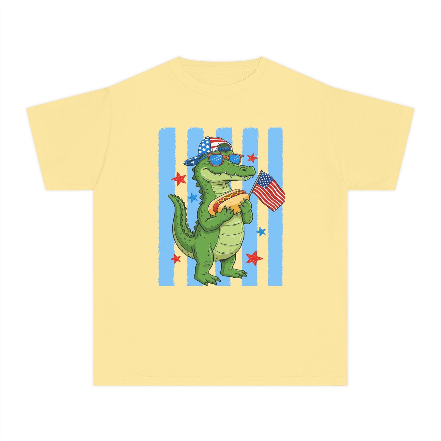Boys patriotic, alligator tee