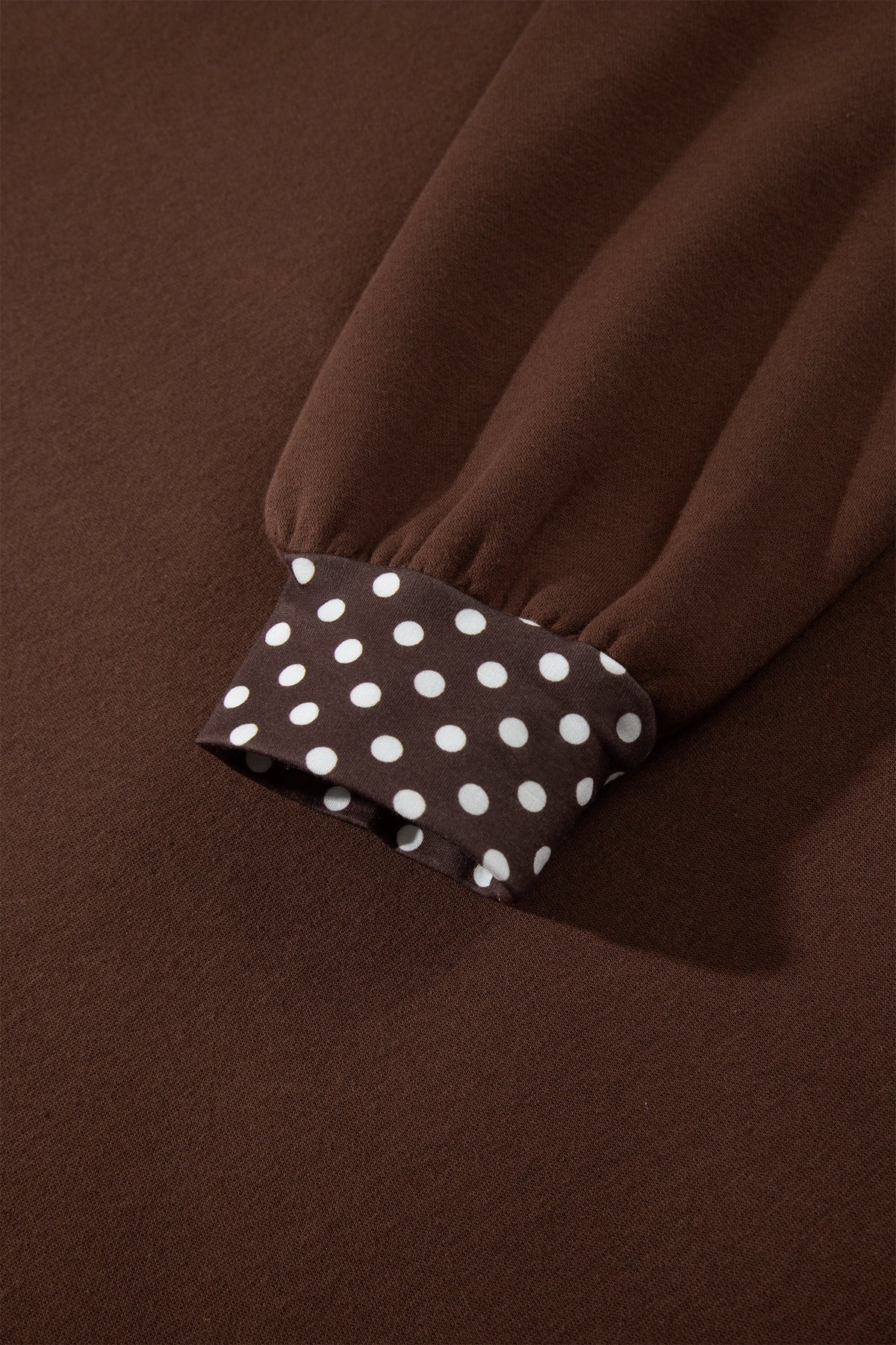 Orange Colorblock Polka Dot Contrast Trim Oversized Sweatshirt