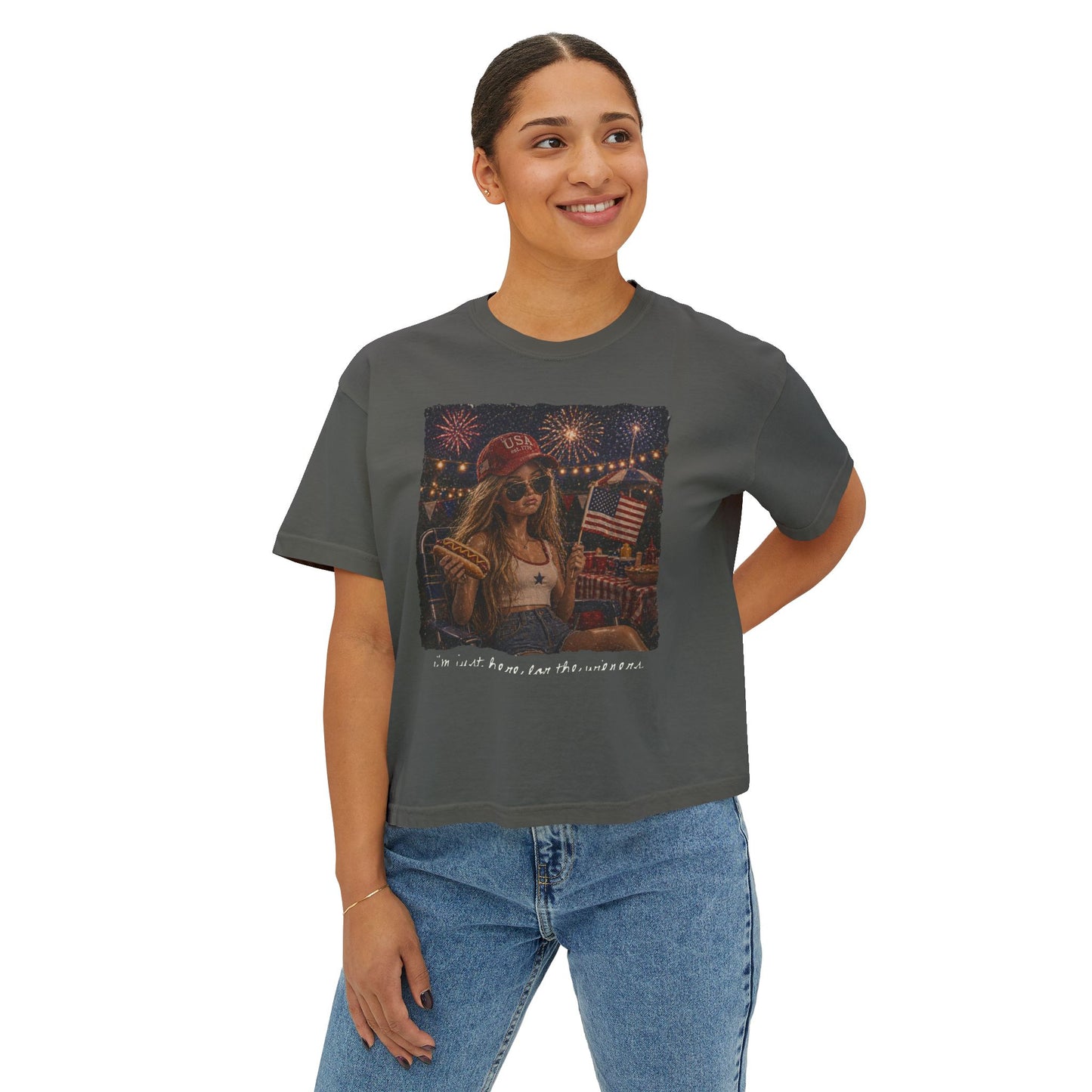 Patriotic Summer Girl Boxy Tee