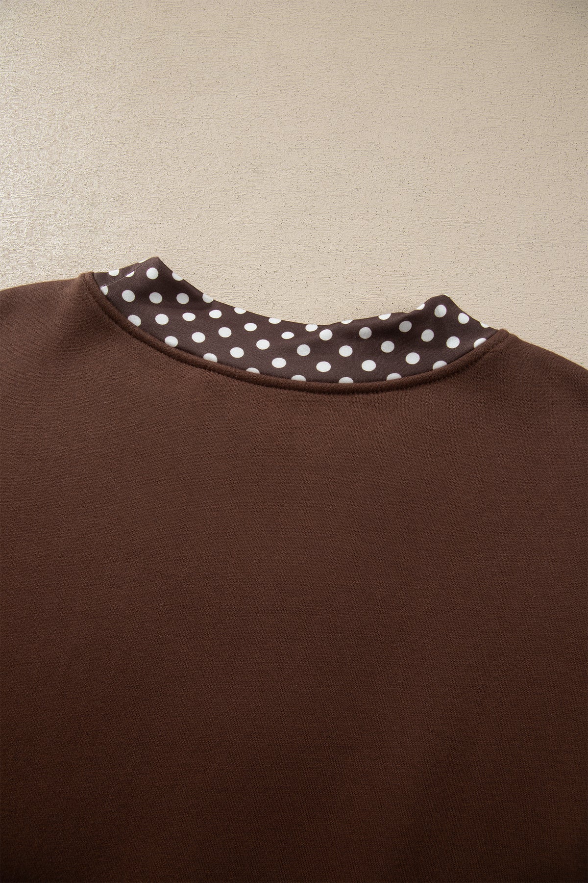 Orange Colorblock Polka Dot Contrast Trim Oversized Sweatshirt