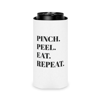 Can Cooler — Leblanc's Cajun Cooker Logo & "Pinch. Peel. Eat. Repeat." Beer Can Cooler