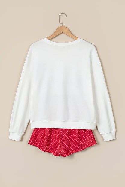 Red Plaid MERRY Holiday Long Sleeve Top and Shorts Set