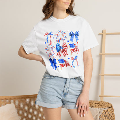Patriotic Bows & Fireworks T-Shirt