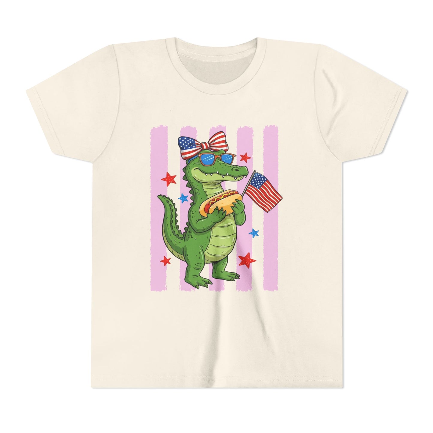 Girl patriotic alligator T-shirt